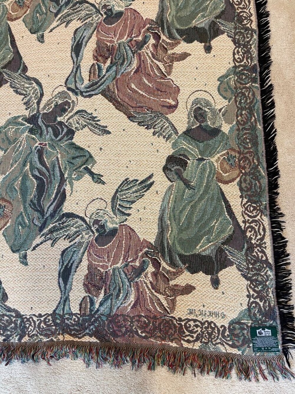 Goodwin Weavers Angelic Season Tapestry Throw Afghan Blanket 100% Cotton 46 x 67 - Picture 11 of 16